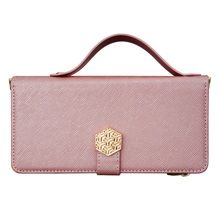 Case For Xiaomi Redmi 14C 4G / 14R 5G / Poco C75 4G Cross Texture PU Leather+TPU Wallet Phone Cover with Strap - Rose Gold