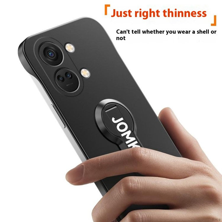 For OnePlus Ace 2V / Nord 3 5G Case Hard PC Frameless Baking Paint Kickstand Phone Cover - Silver