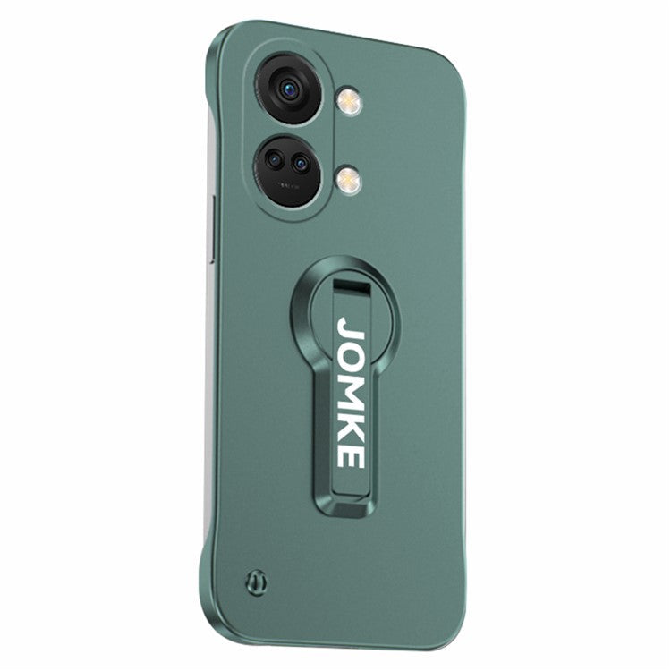 For OnePlus Ace 2V / Nord 3 5G Case Hard PC Frameless Baking Paint Kickstand Phone Cover - Green