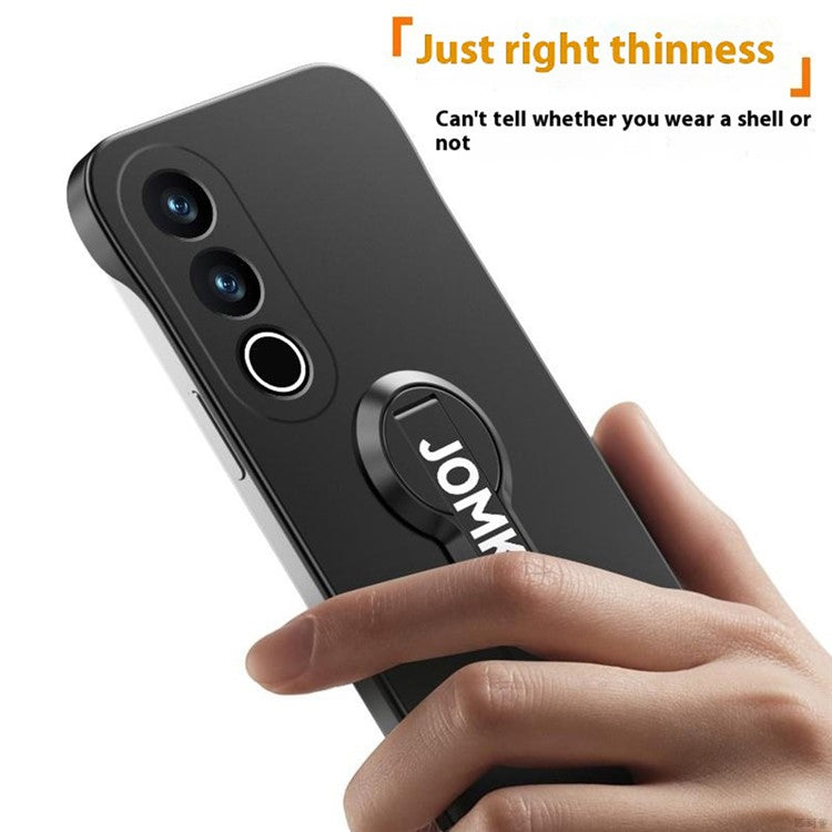 For OnePlus Ace 3V 5G Case Hard PC Frameless Baking Paint Kickstand Phone Cover - Black