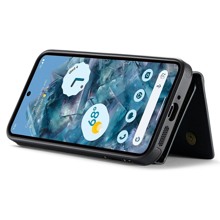 DG.MING M6 Series For Google Pixel 9 / Pixel 9 Pro Case Magnetic Wallet PU+PC+TPU Phone Cover - Black