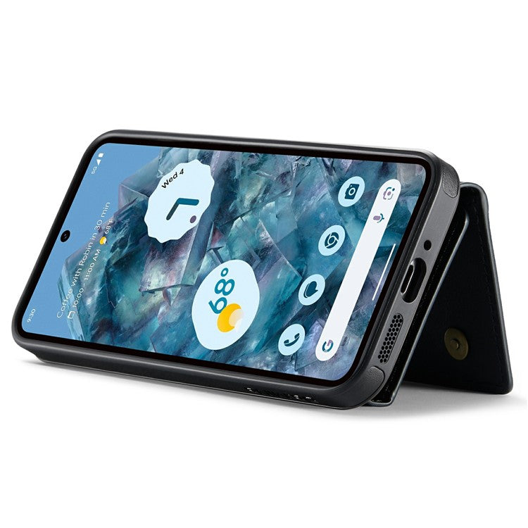 DG.MING M6 Series For Google Pixel 9 Pro XL Case Magnetic Wallet PU+PC+TPU Phone Cover - Black