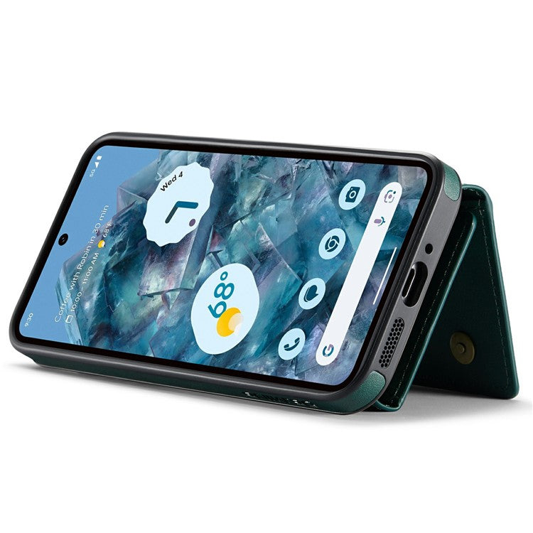 DG.MING M6 Series For Google Pixel 9 Pro XL Case Magnetic Wallet PU+PC+TPU Phone Cover - Green