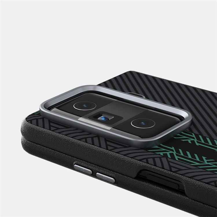 ABEEL For Honor Magic Vs3 5G Case PC + TPU + Aluminum Alloy + PU Leather Phone Cover Compatible with MagSafe - Texture 2