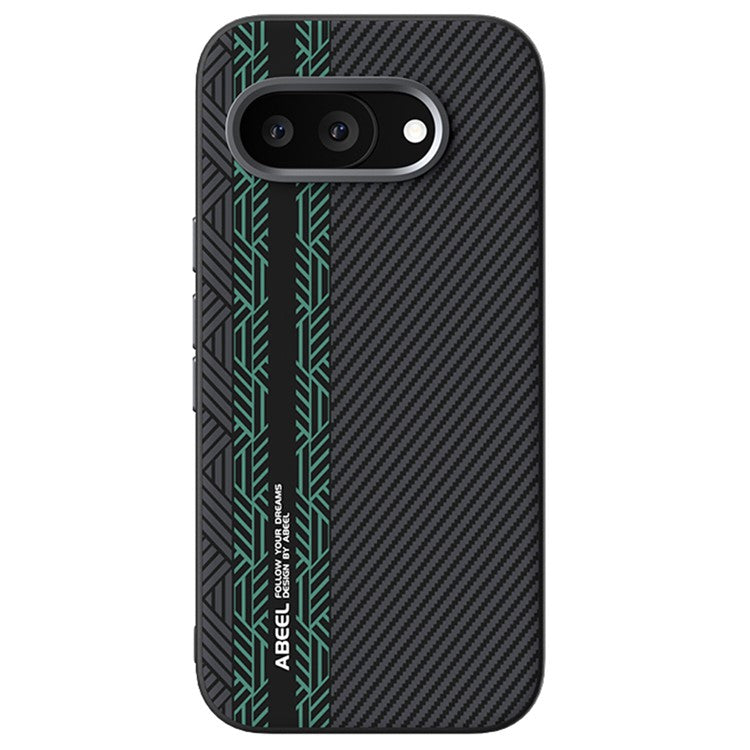 ABEEL For Google Pixel 9a Case PC + TPU + Aluminum Alloy + PU Leather Phone Cover Compatible with MagSafe - Texture 2