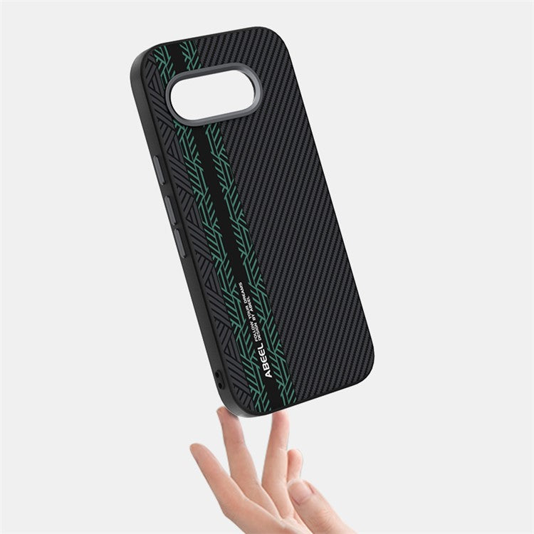 ABEEL For Google Pixel 9a Case PC + TPU + Aluminum Alloy + PU Leather Phone Cover Compatible with MagSafe - Texture 2