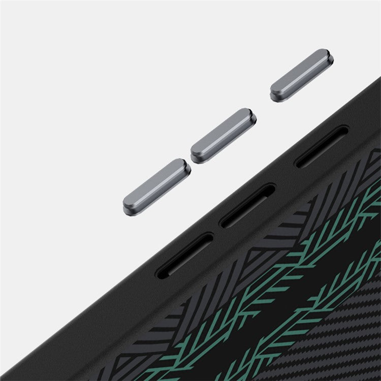 ABEEL For Google Pixel 9a Case PC + TPU + Aluminum Alloy + PU Leather Phone Cover Compatible with MagSafe - Texture 2