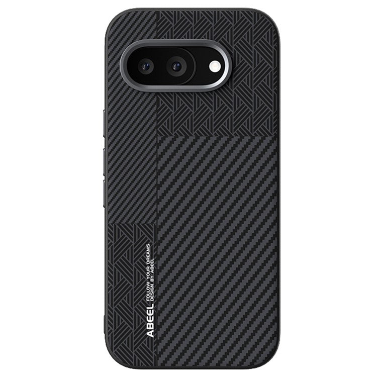 ABEEL For Google Pixel 9a Case PC + TPU + Aluminum Alloy + PU Leather Phone Cover Compatible with MagSafe - Texture 1