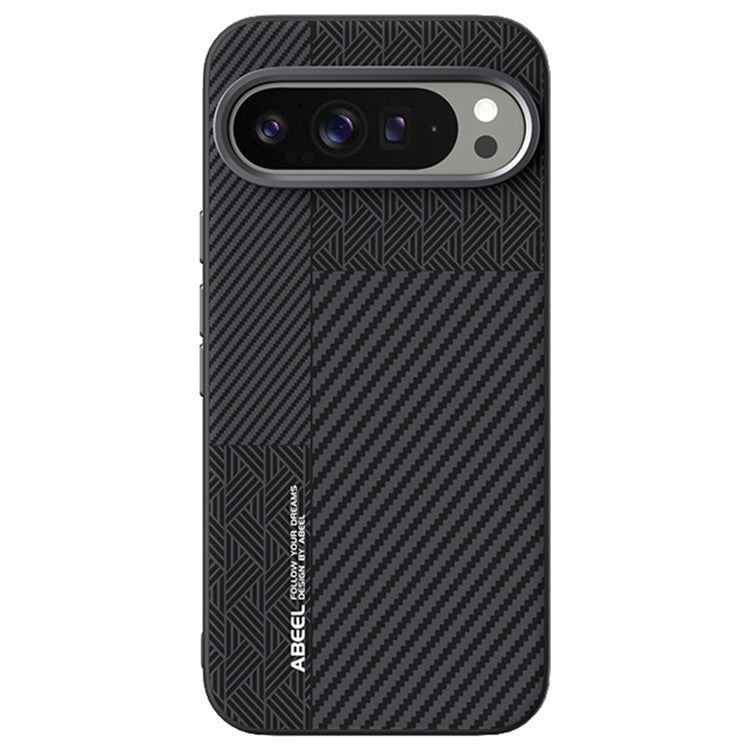 ABEEL For Google Pixel 9 Pro XL Case PC + TPU + Aluminum Alloy + PU Leather Phone Cover Compatible with MagSafe - Texture 1