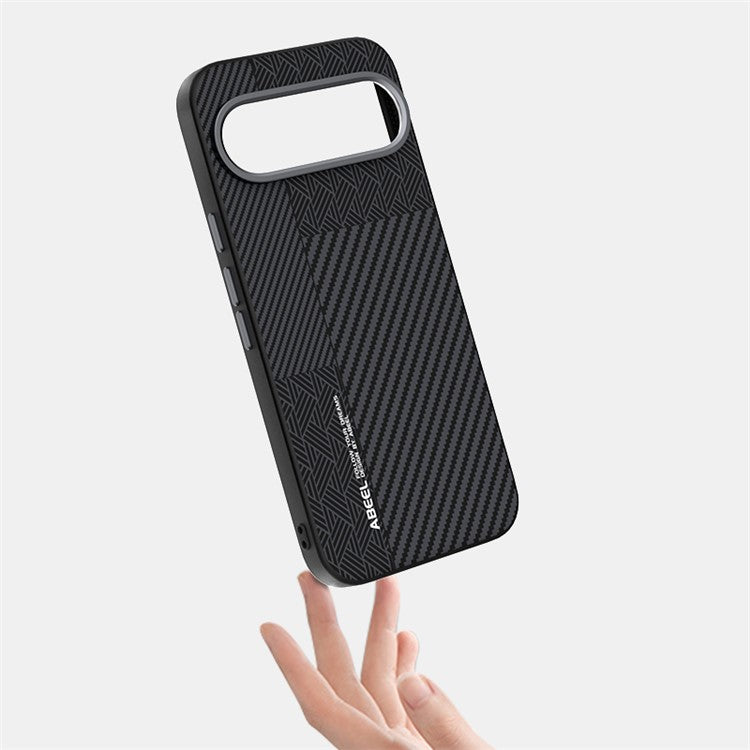 ABEEL For Google Pixel 9 Pro XL Case PC + TPU + Aluminum Alloy + PU Leather Phone Cover Compatible with MagSafe - Texture 1