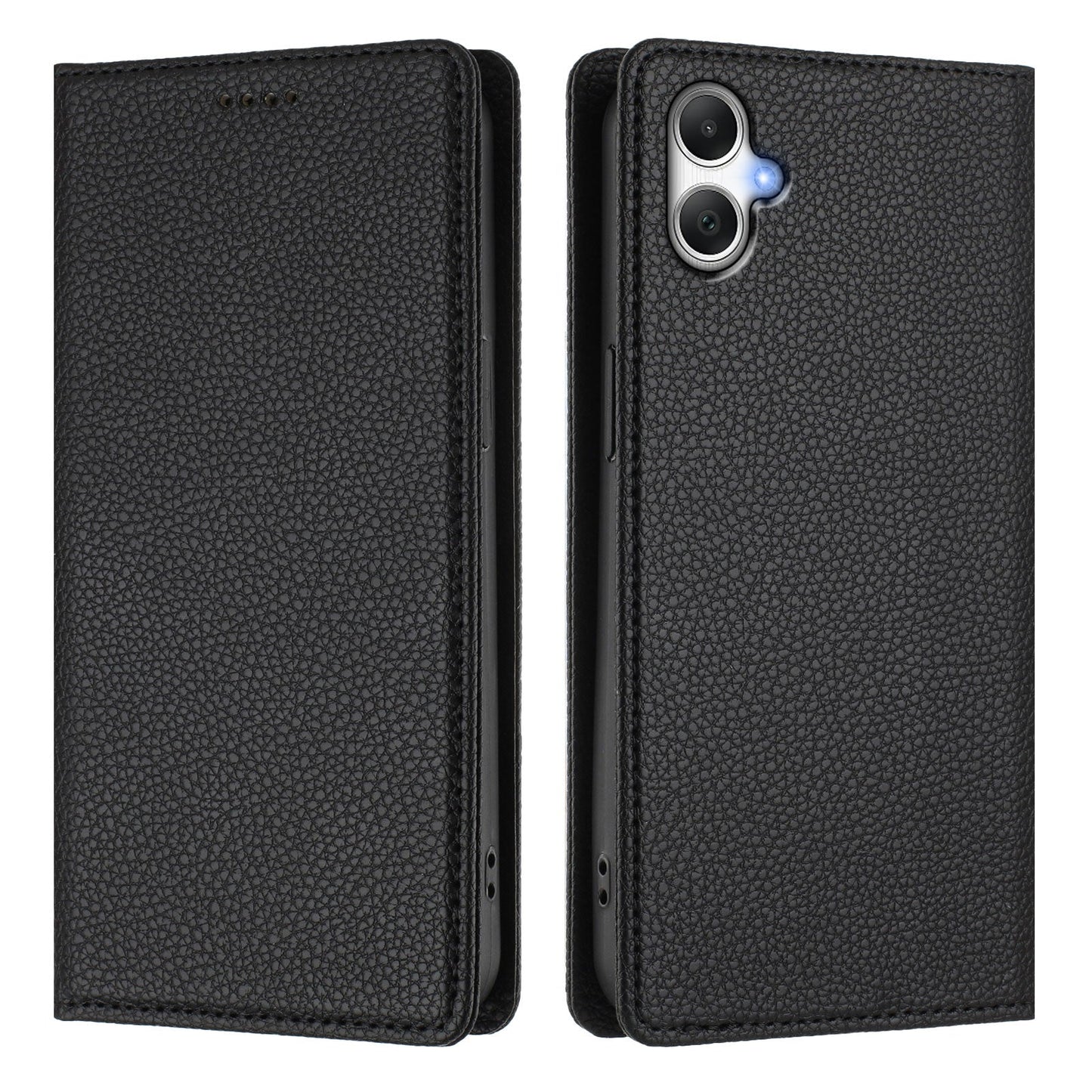For Samsung Galaxy A05 4G Wallet Case RFID Blocking Litchi Texture Leather Mobile Cover - Black