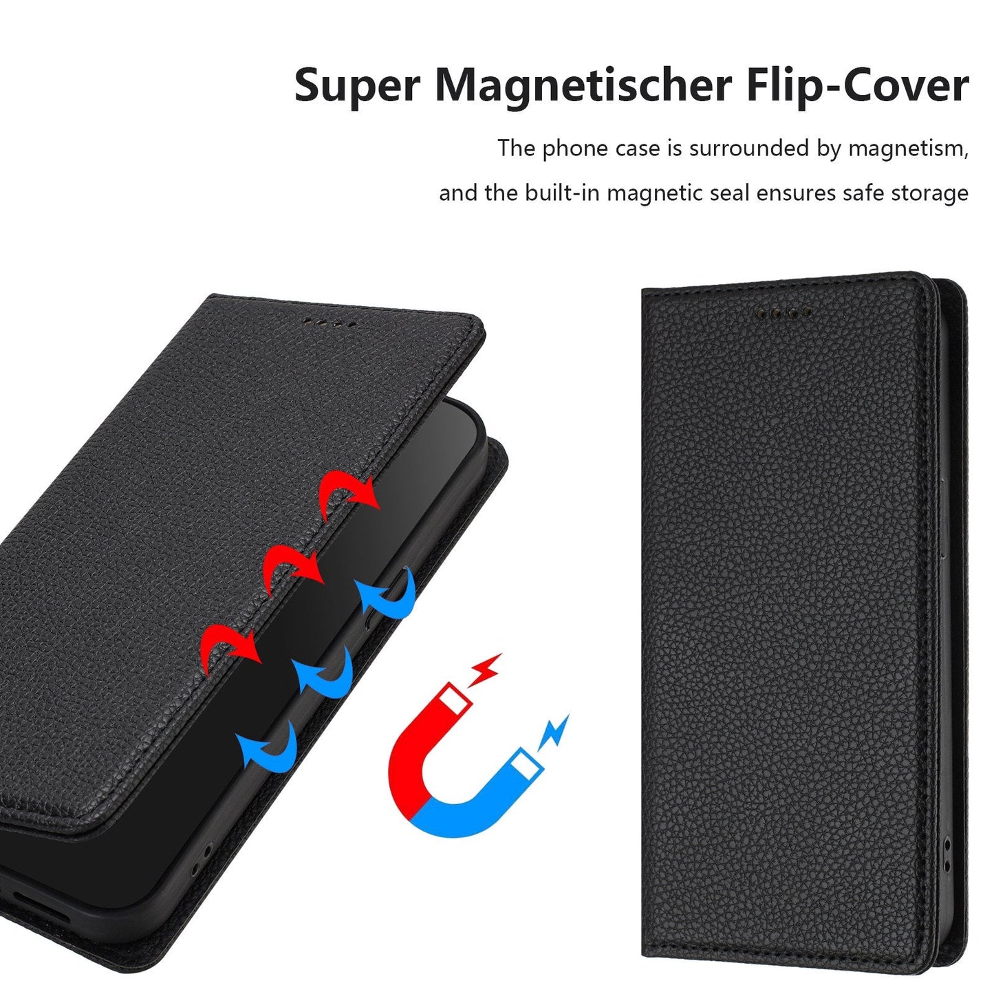 For Samsung Galaxy A05 4G Wallet Case RFID Blocking Litchi Texture Leather Mobile Cover - Black