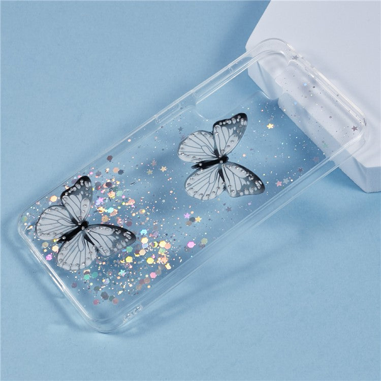 For Samsung Galaxy S25+ Case Epoxy PVC Butterfly TPU Aesthetics Phone Cover - White