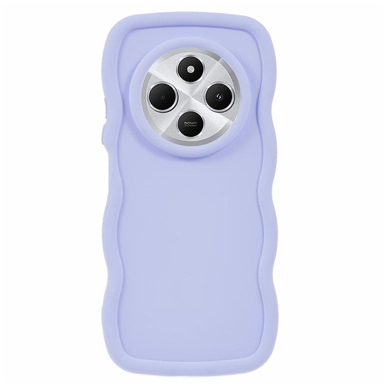 TPU Case For Xiaomi Redmi 14C 4G / 14R 5G / Poco C75 4G Protective Phone Cover Unique Curly Wave Frame - Purple