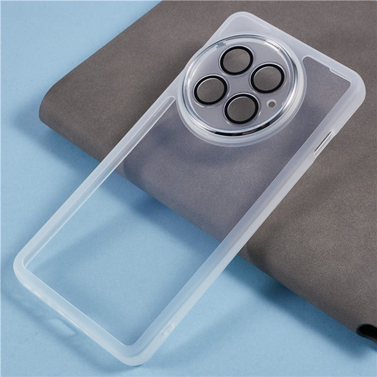 WANLONFENG DKSM Series for OnePlus 13 TPU Case Electroplated Frame with Tempered Glass - Transparent White