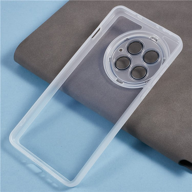 WANLONFENG DKSM Series for OnePlus 13 TPU Case Electroplated Frame with Tempered Glass - Transparent White