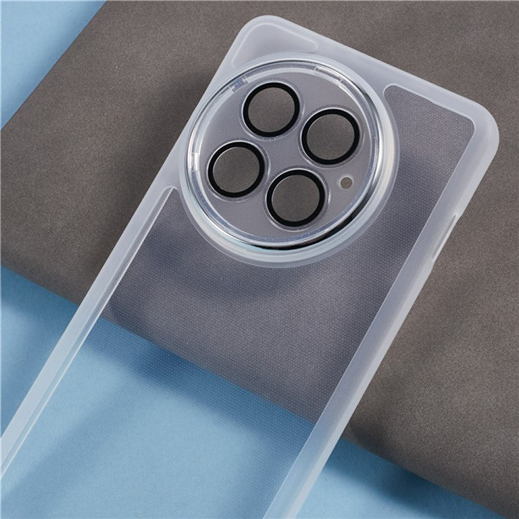 WANLONFENG DKSM Series for OnePlus 13 TPU Case Electroplated Frame with Tempered Glass - Transparent White