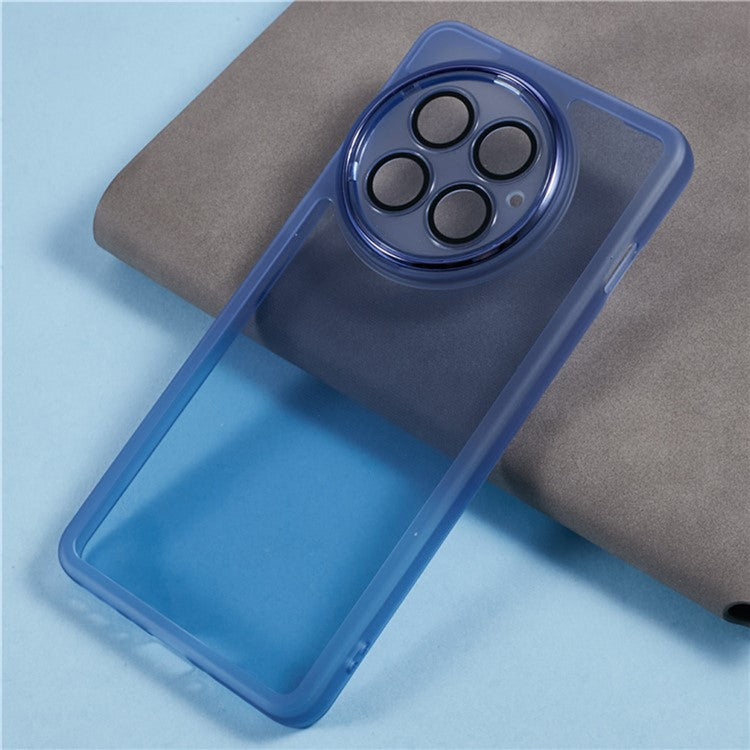 WANLONFENG DKSM Series for OnePlus 13 TPU Case Electroplated Frame with Tempered Glass - Transparent Blue