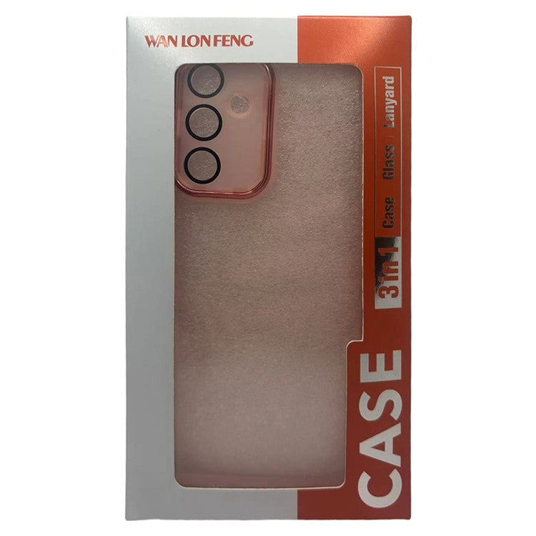 WANLONFENG DKSM Series for OnePlus 13 TPU Case Electroplated Frame with Tempered Glass - Transparent Blue