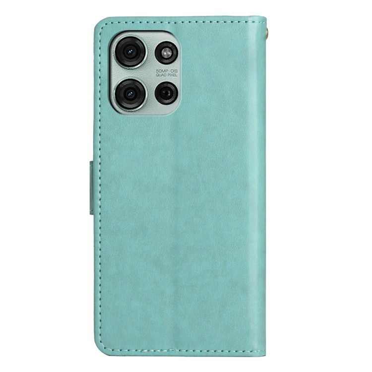 For Motorola Moto G75 5G Case PU Leather Phone Wallet Cover with Strap - Baby Blue