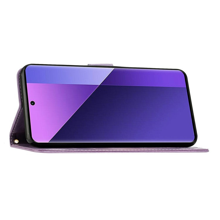 For Motorola Moto G75 5G Case PU Leather Phone Wallet Cover with Strap - Light Purple