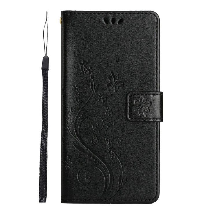 For Motorola Moto G75 5G Case PU Leather Phone Wallet Cover with Strap - Black