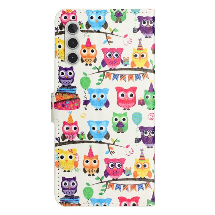 For Samsung Galaxy A26 5G Case Pattern Print PU Leather Wallet Phone Cover - Owls Sticker