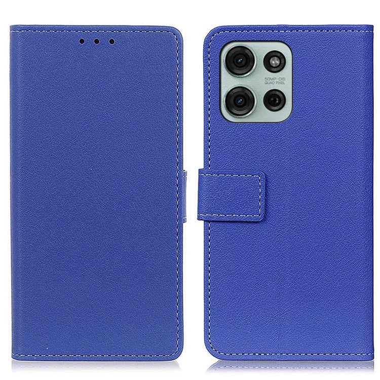 For Motorola Moto G75 5G Case PU Leather Stand Wallet Phone Cover - Blue