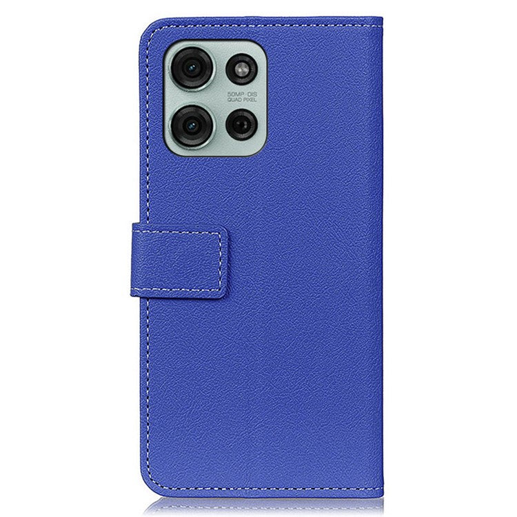 For Motorola Moto G75 5G Case PU Leather Stand Wallet Phone Cover - Blue