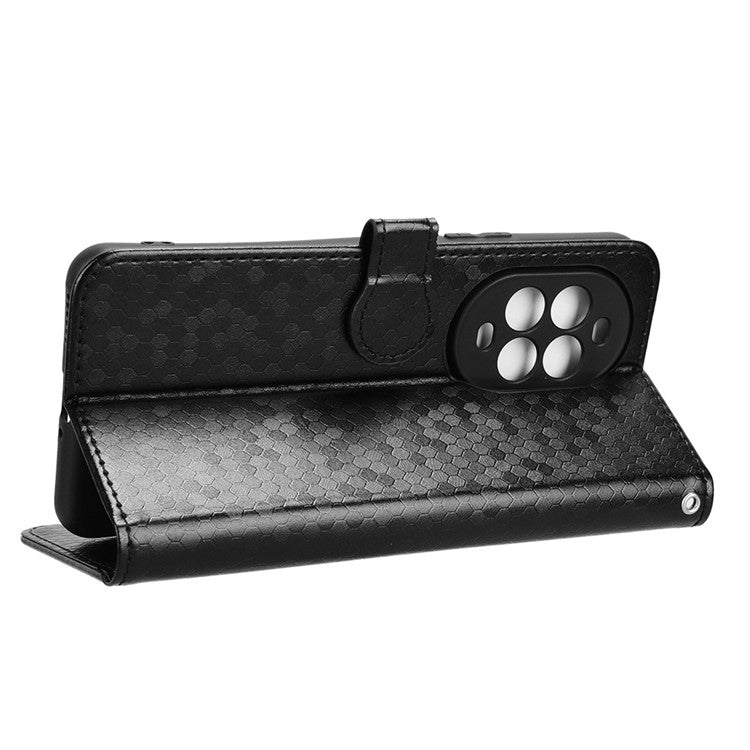For Huawei nova 13 Pro 5G Wallet Case Dot Pattern Imprint PU Leather Phone Cover - Black