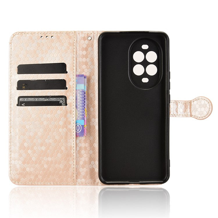 For Huawei nova 13 Pro 5G Wallet Case Dot Pattern Imprint PU Leather Phone Cover - Rose Gold