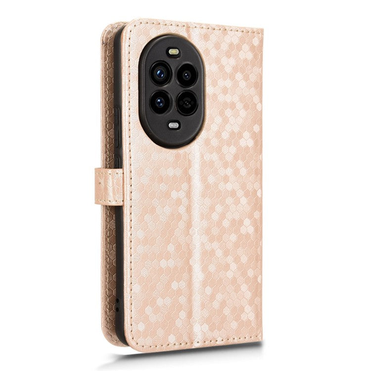 For Huawei nova 13 Pro 5G Wallet Case Dot Pattern Imprint PU Leather Phone Cover - Rose Gold