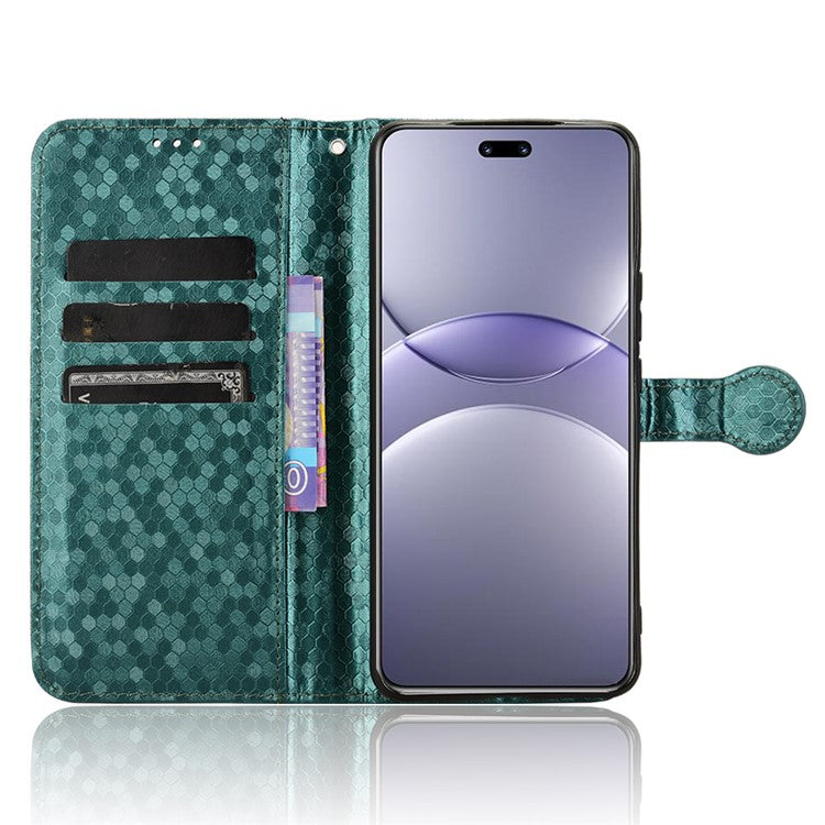 For Huawei nova 13 Pro 5G Wallet Case Dot Pattern Imprint PU Leather Phone Cover - Green