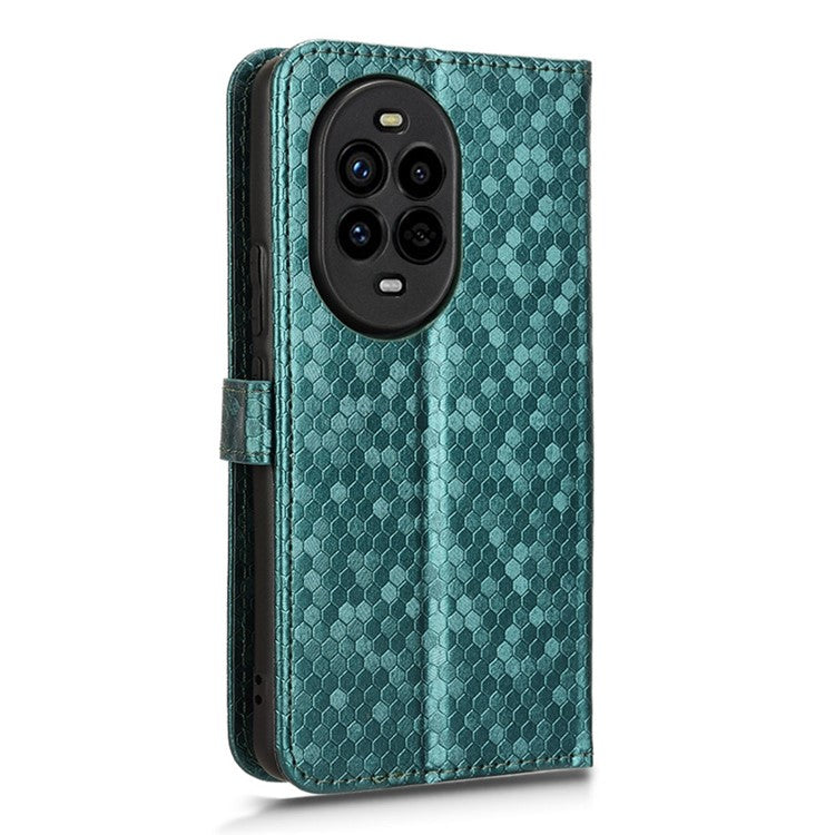 For Huawei nova 13 Pro 5G Wallet Case Dot Pattern Imprint PU Leather Phone Cover - Green