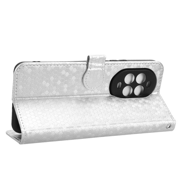 For Huawei nova 13 Pro 5G Wallet Case Dot Pattern Imprint PU Leather Phone Cover - Silver