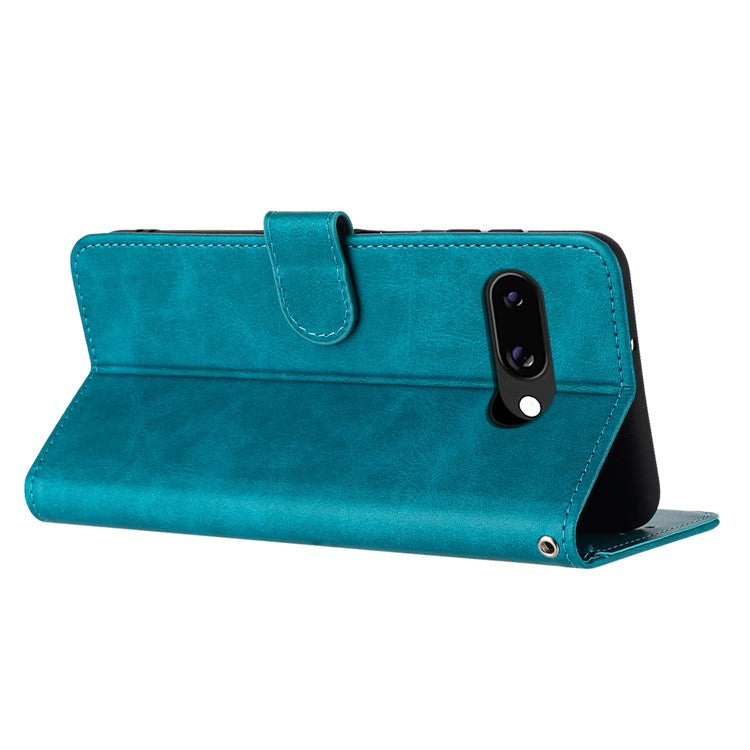 For Google Pixel 9a Case Flip Stand PU Leather Wallet Phone Cover Calf Texture - Green