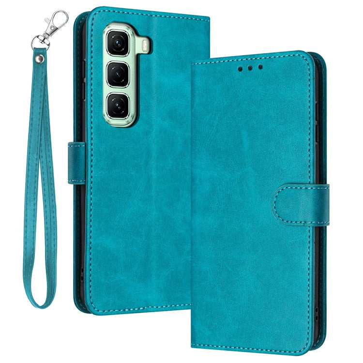 For Infinix Hot 50 Pro+ 4G Case Flip Stand PU Leather Wallet Phone Cover Calf Texture - Green