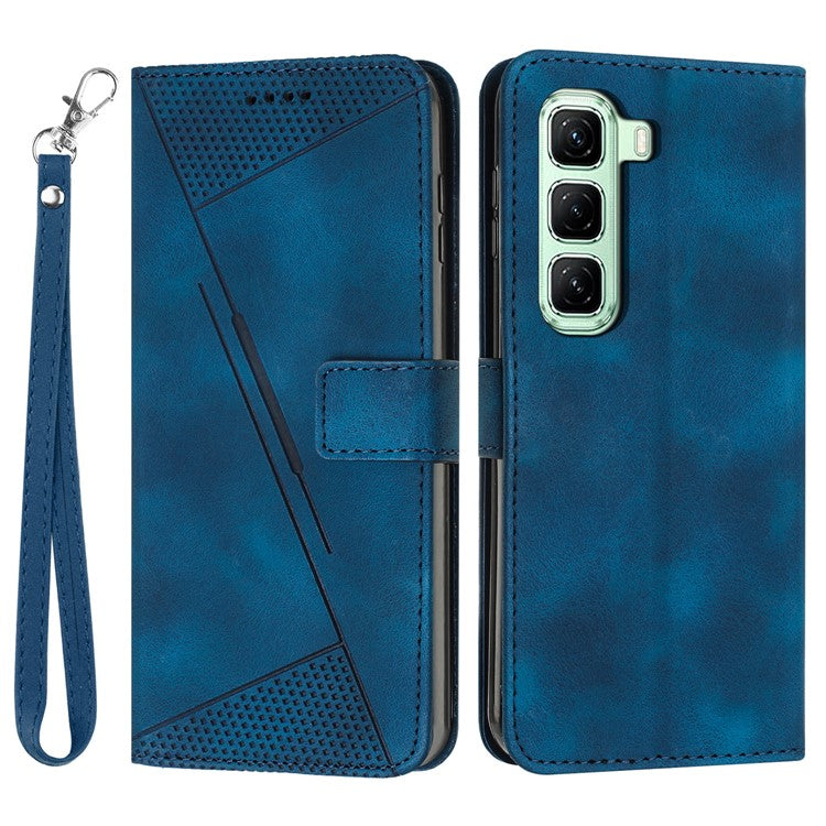 For Infinix Hot 50 Pro+ 4G Case Handbag Imprinted Triangle Leather Phone Cover - Sapphire