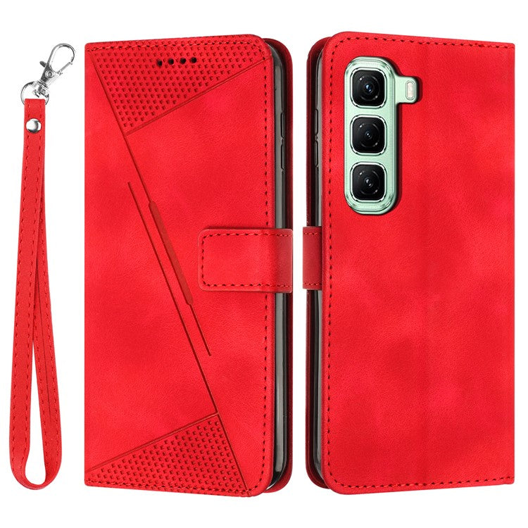For Infinix Hot 50 Pro+ 4G Case Handbag Imprinted Triangle Leather Phone Cover - Red
