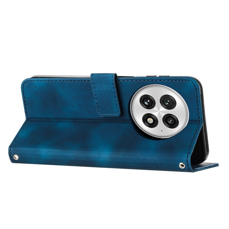 For OnePlus 13 Case Handbag Imprinted Triangle Leather Phone Cover - Sapphire