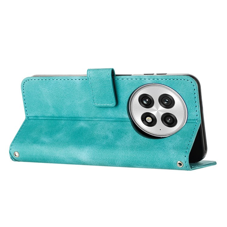 For OnePlus 13 Case Handbag Imprinted Triangle Leather Phone Cover - Green