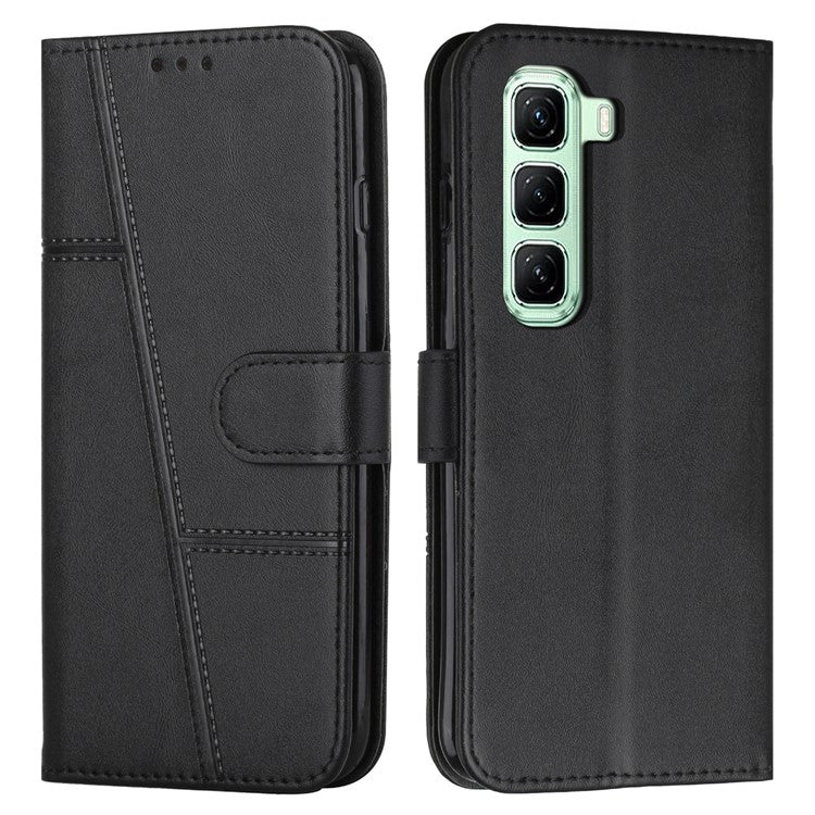 For Infinix Hot 50 Pro+ 4G Case Stand Flip Protective Leather Phone Cover - Black