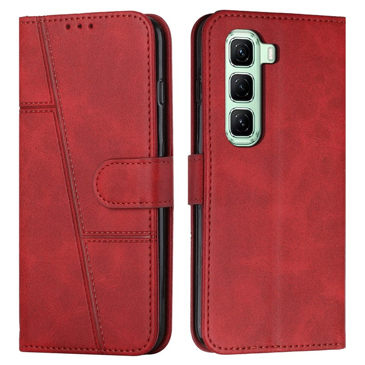 For Infinix Hot 50 Pro+ 4G Case Stand Flip Protective Leather Phone Cover - Red