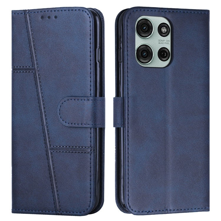 For Motorola Moto G75 5G Case Stand Flip Protective Leather Phone Cover - Sapphire