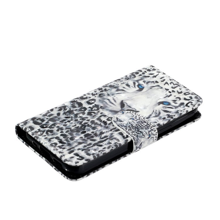 For Samsung Galaxy S25 Ultra Case 3D Pattern Printed Phone Leather Phone Cover - Leopard