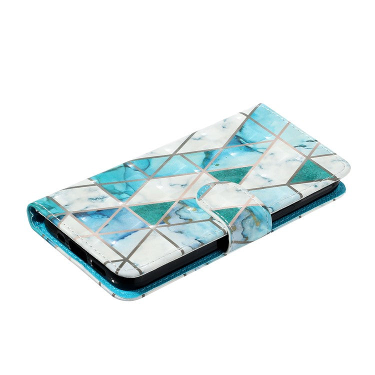 For OnePlus 13 Case 3D Pattern Printed Phone Leather Phone Cover - Green Marble