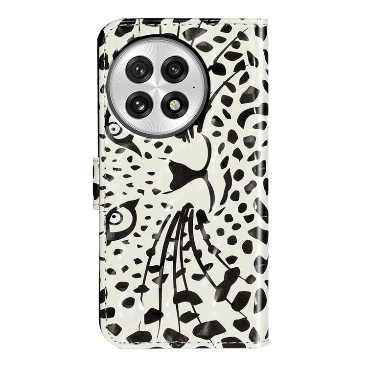 For OnePlus 13 Case 3D Pattern Printed Phone Leather Phone Cover - Leopard Head