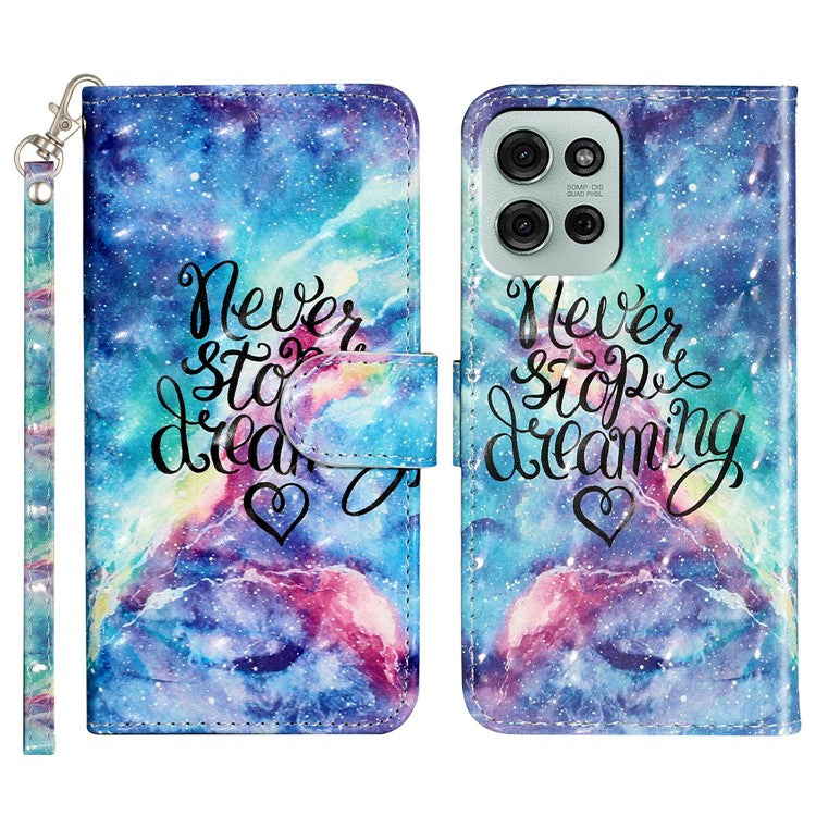For Motorola Moto G75 5G Case 3D Pattern Printed Phone Leather Phone Cover - Starry Sky