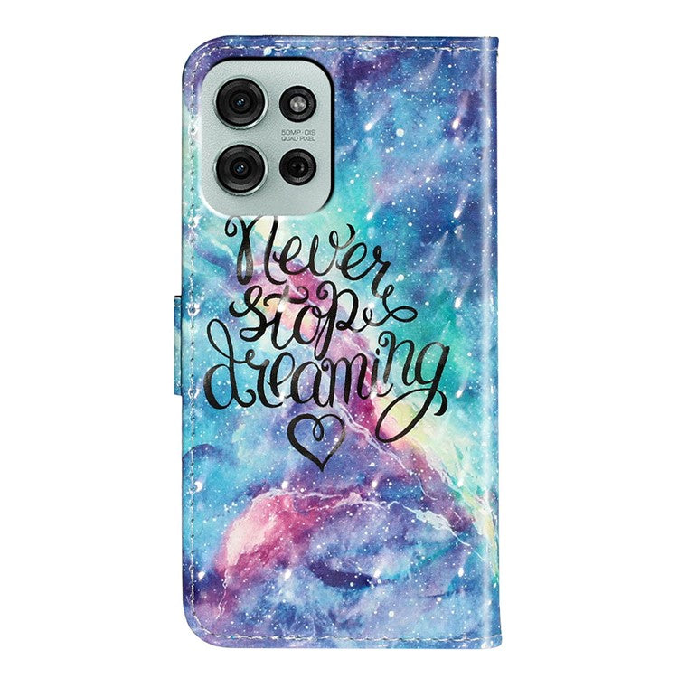 For Motorola Moto G75 5G Case 3D Pattern Printed Phone Leather Phone Cover - Starry Sky