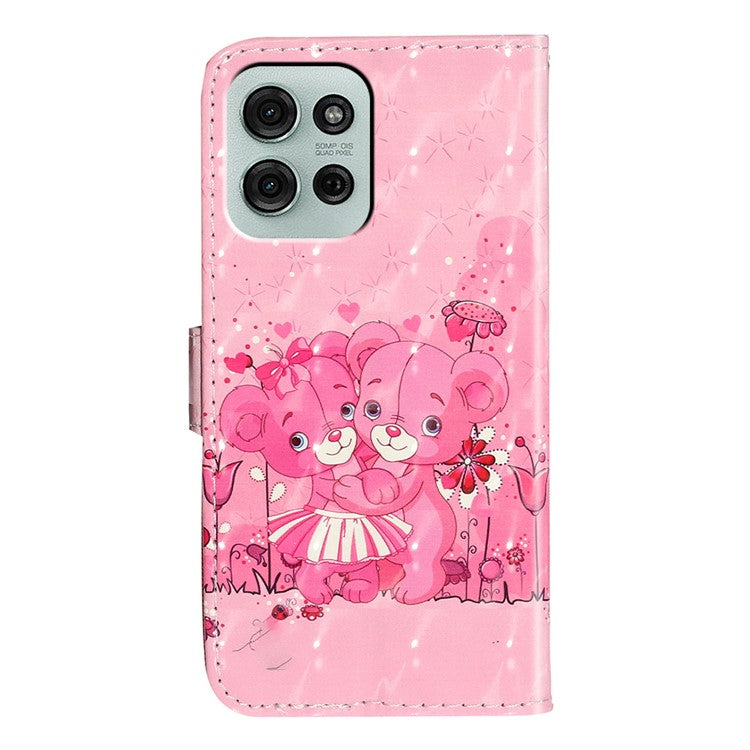 For Motorola Moto G75 5G Case 3D Pattern Printed Phone Leather Phone Cover - Bears